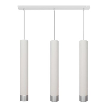 LED-kroonluchter aan kabel TUBA 3xGU10/4,8W/230V wit/glanzend chroom