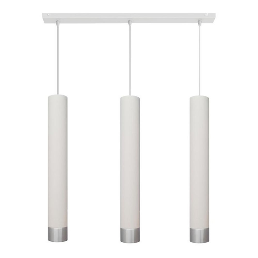LED-kroonluchter aan kabel TUBA 3xGU10/4,8W/230V wit/glanzend chroom