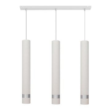 LED-kroonluchter aan kabel TUBA 3xGU10/4,8W/230V wit/glanzend chroom