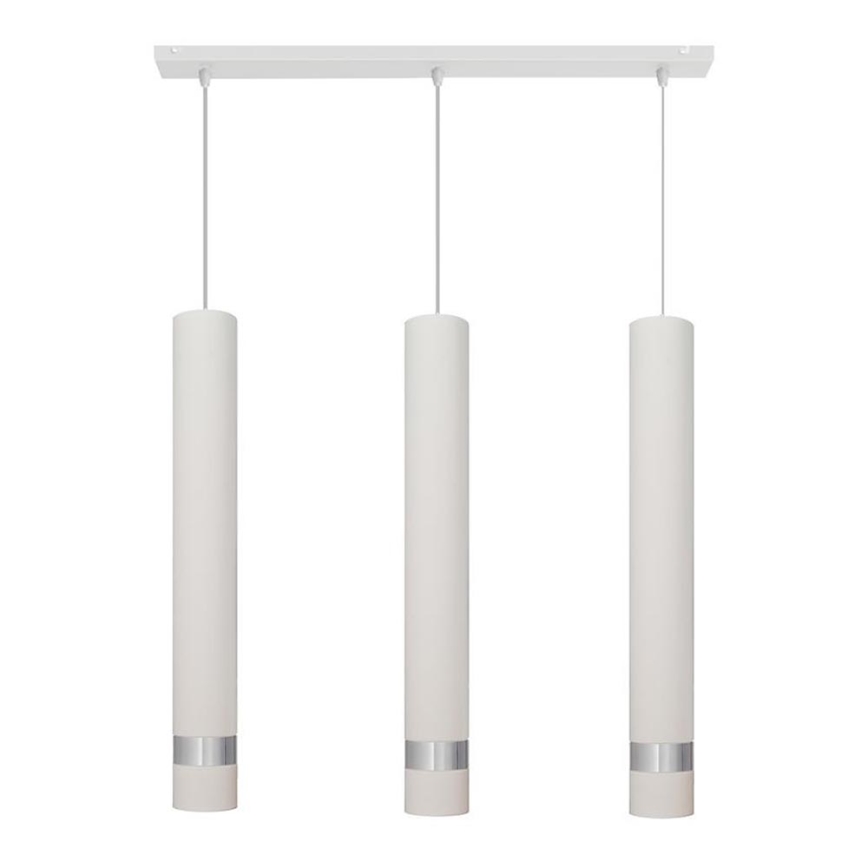 LED-kroonluchter aan kabel TUBA 3xGU10/4,8W/230V wit/glanzend chroom