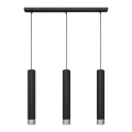 LED-kroonluchter aan kabel TUBA 3xGU10/4,8W/230V zwart/glanzend chroom