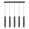 LED-kroonluchter aan kabel TUBA 5xGU10/6,5W/230V zwart/koper