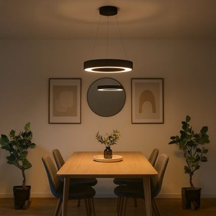 LED-kroonluchter aan kabel UNION LED/40W/230V 3000/4000/6500K Ø 40 cm zwart