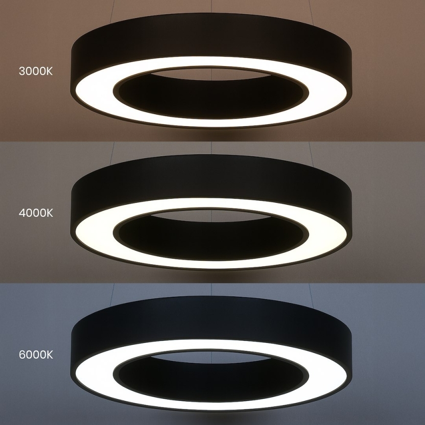 LED-kroonluchter aan kabel UNION LED/40W/230V 3000/4000/6500K Ø 40 cm zwart