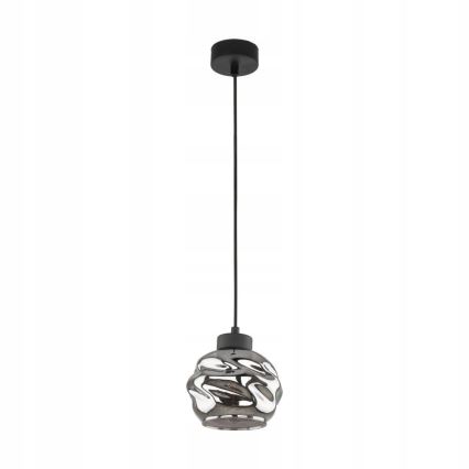 LED-kroonluchter aan kabel ZULIA 1xE27/15W/230V zwart/gerookt