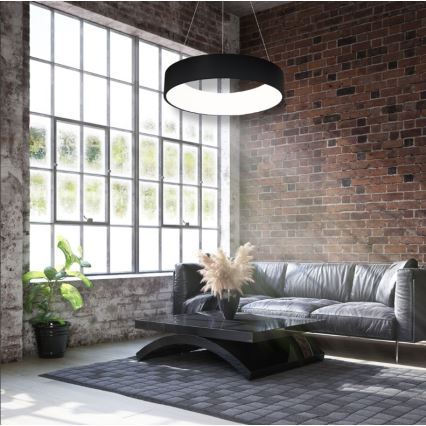 LED Kroonluchter aan koord OHIO ZWART LED/24W/230V