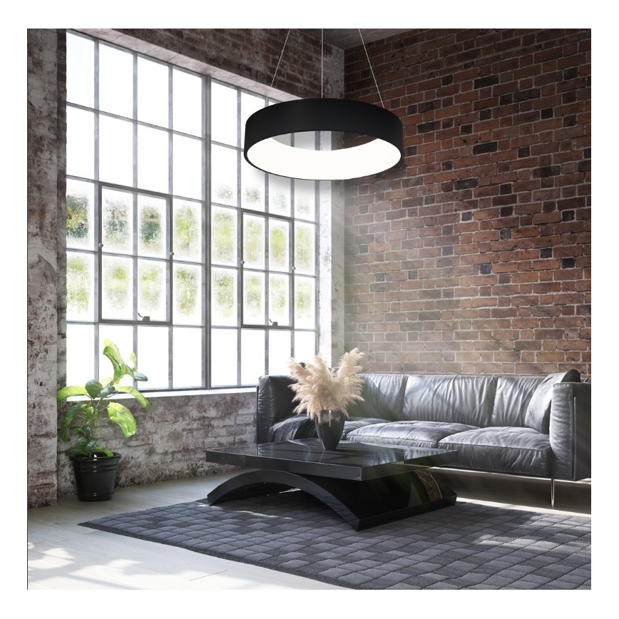 LED Kroonluchter aan koord OHIO ZWART LED/24W/230V