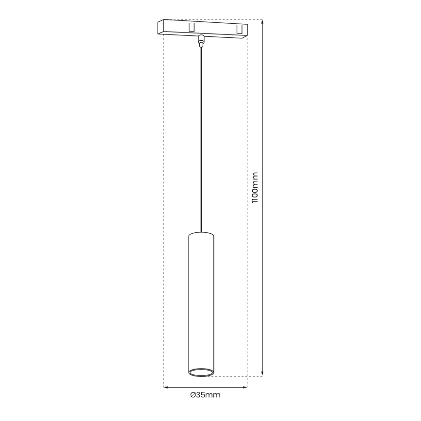 LED kroonluchter aan snoer voor railsysteem MAGNETIC TRACK LED/7W/48V zwart