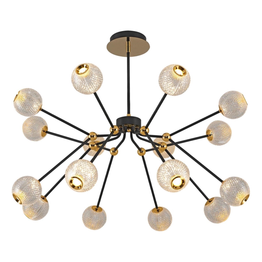 LED-kroonluchter aan stang GELA 16xLED/5W/230V 3000K zwart/goud