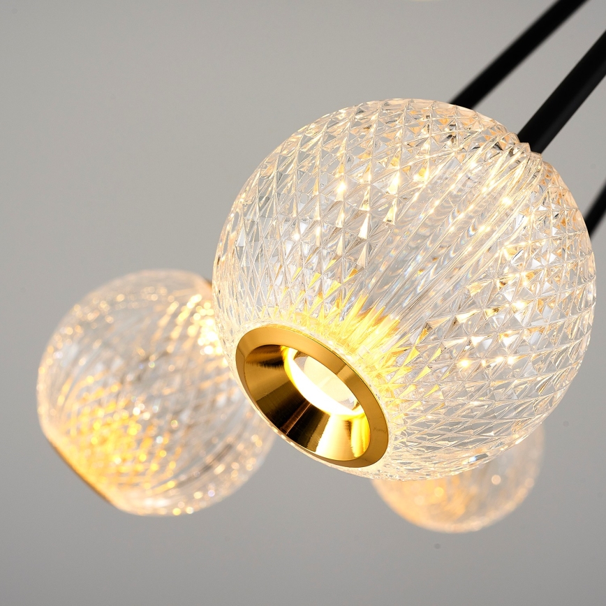 LED-kroonluchter aan stang GELA 16xLED/5W/230V 3000K zwart/goud