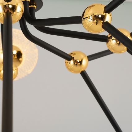 LED-kroonluchter aan stang GELA 16xLED/5W/230V 3000K zwart/goud