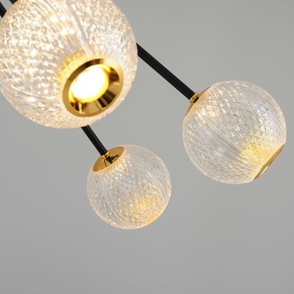 LED-kroonluchter aan stang GELA 16xLED/5W/230V 3000K zwart/goud
