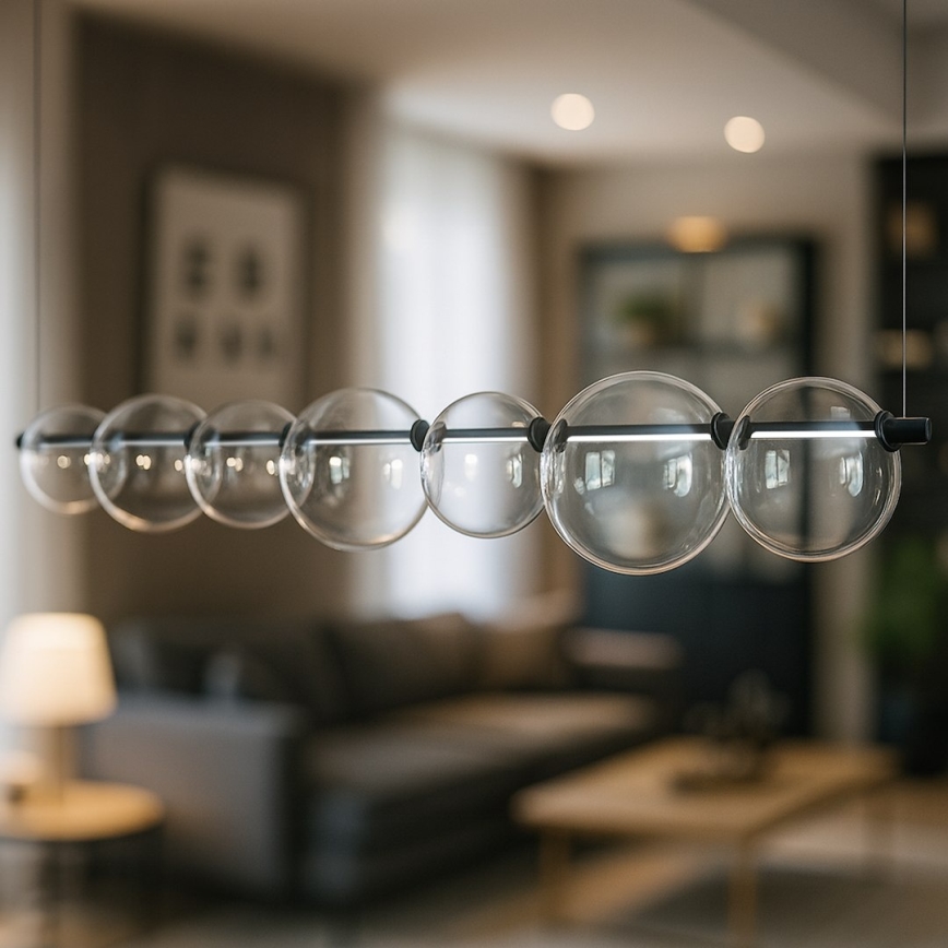 LED-kroonluchter met kabel ATOLA LED/19W/230V zwart/helder