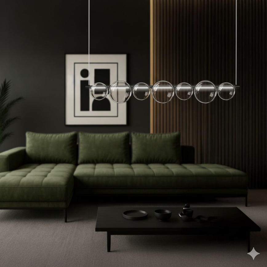 LED-kroonluchter met kabel ATOLA LED/19W/230V zwart/helder