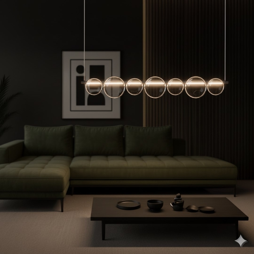 LED-kroonluchter met kabel ATOLA LED/19W/230V zwart/helder