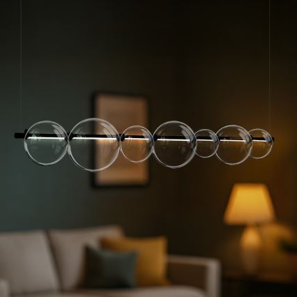 LED-kroonluchter met kabel ATOLA LED/19W/230V zwart/helder