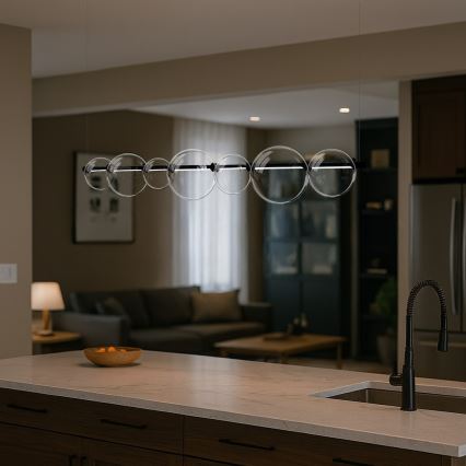 LED-kroonluchter met kabel ATOLA LED/19W/230V zwart/helder