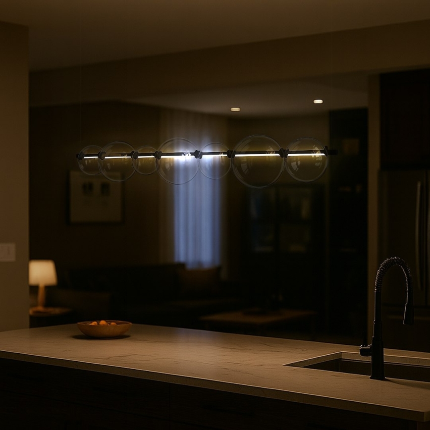 LED-kroonluchter met kabel ATOLA LED/19W/230V zwart/helder