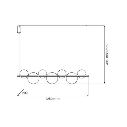 LED-kroonluchter met kabel ATOLA LED/19W/230V zwart/helder