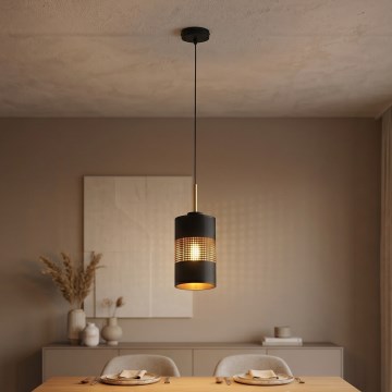 LED-kroonluchter met kabel BOGART 1xE27/15W/230V zwart/goud