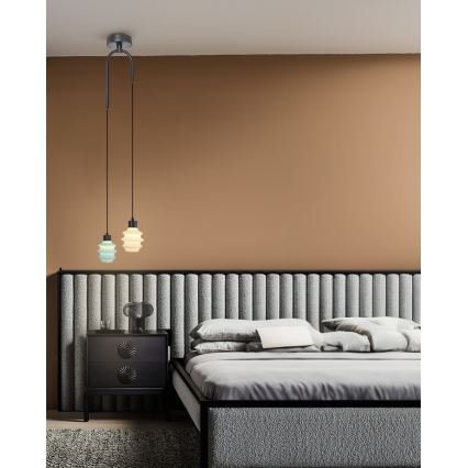 LED-kroonluchter met kabel CACTUS LED/6W/230V 3000K groen/wit