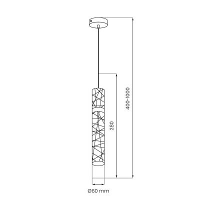 LED-kroonluchter met kabel LAGOS LED/8W/230V goudkleurig