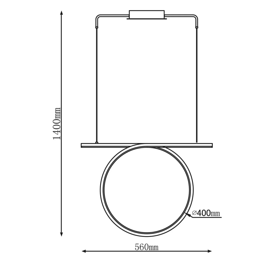 LED-kroonluchter met kabel ODETTA LED/30W/230V 4000K zwart