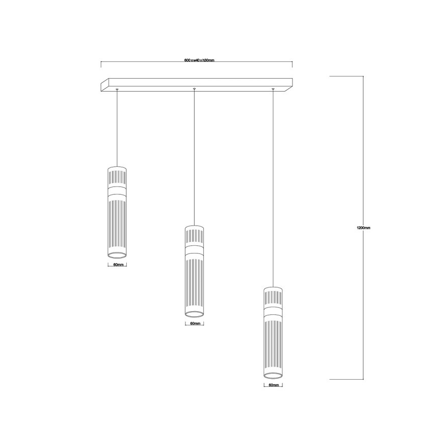 LED-kroonluchter met kabelophanging AMBIENTE 3xLED/6W/230V 3000/4000/6000K zwart