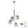 LED-kroonluchter met kabelophanging CESAR 4xE27/15W/230V zwart/rookgrijs