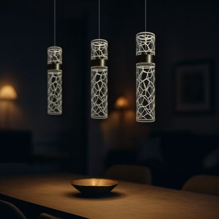 LED-kroonluchter met kabelophanging LAGOS LED/24W/230V goud