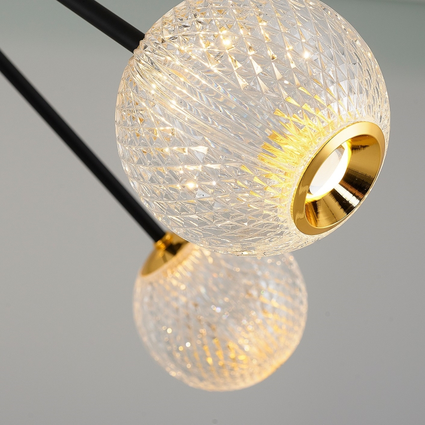 LED-kroonluchter met staaf GELA 12xLED/5W/230V 3000K zwart/goud