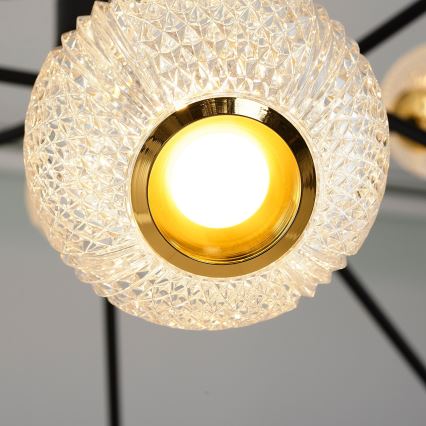 LED-kroonluchter met staaf GELA 12xLED/5W/230V 3000K zwart/goud