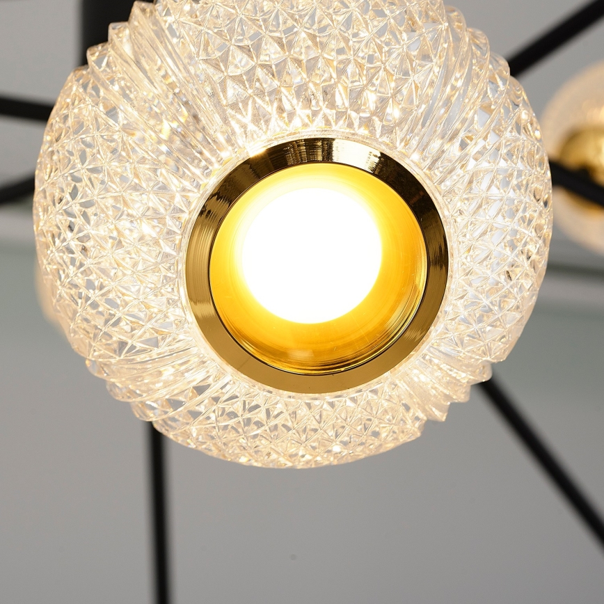LED-kroonluchter met staaf GELA 12xLED/5W/230V 3000K zwart/goud