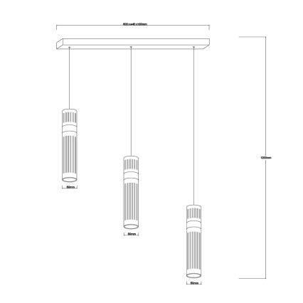 LED-kroonluchter met staalkabel AMBIENTE 3xLED/6W/230V 3000/4000/6000K glanzend chroom
