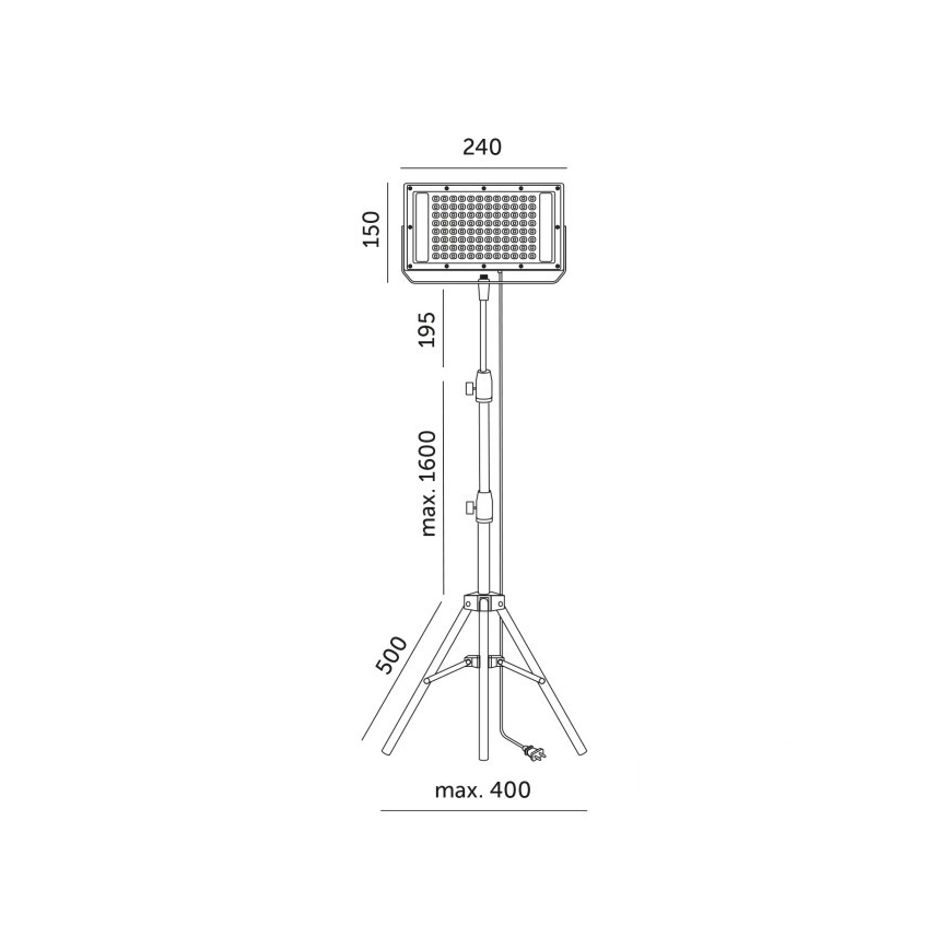 LED Schijnwerper met standaard voor plantengroei FIRON LED/45W/230V IP54 zwart