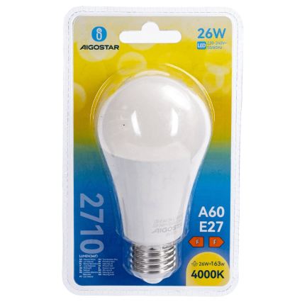 LED-lamp A60 E27/26W/230V 4000K - Aigostar