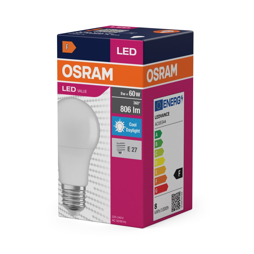 LED-lamp A60 E27/8W/230V 6500K - Osram