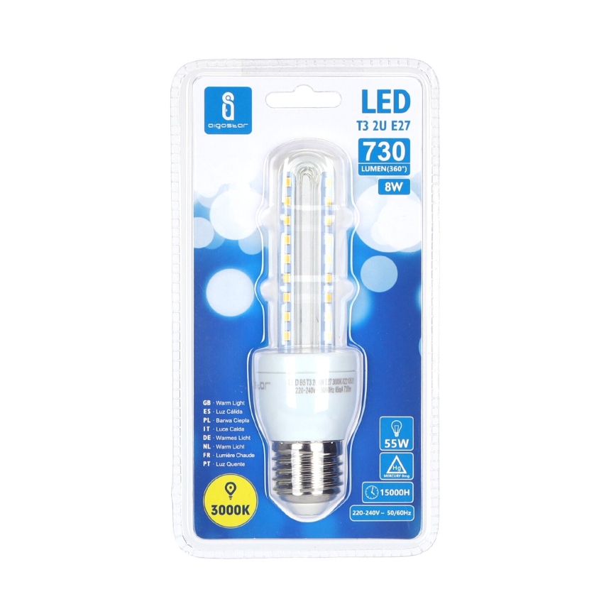 LED Lamp B5 E27/8W/230V 3000K - Aigostar