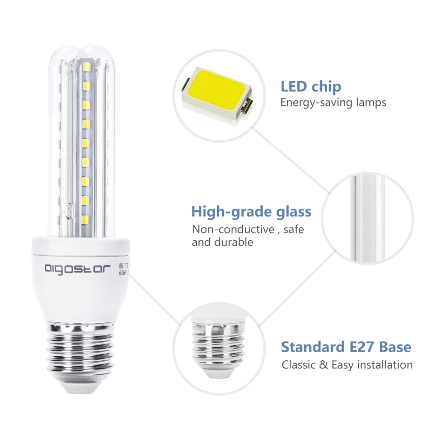 LED Lamp B5 E27/8W/230V 6500K - Aigostar