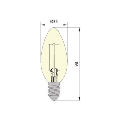 LED Lamp CLASIC AMBER C35 E14/5W/230V 2200K -  Brilagi