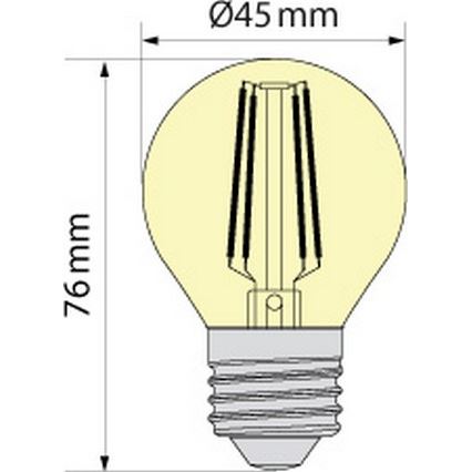 LED Lamp CLASIC AMBER G45 E27/4W/230V 2200K -  Brilagi