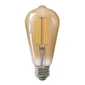 LED Lamp CLASIC AMBER ST64 E27/10W/230V 2200K - Brilagi