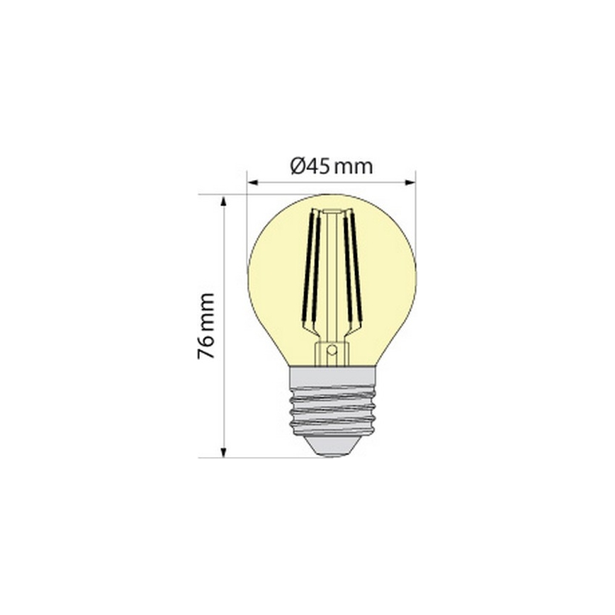 LED-lamp CLASSIC AMBER G45 E27/6,5W/230V 2200K - Brilagi