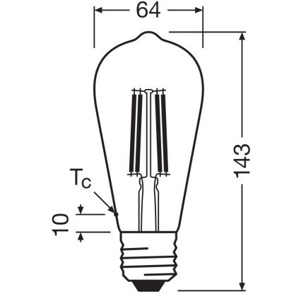 LED-lamp CLASSIC FILAMENT E27/6,5W/230V 4000K - Osram