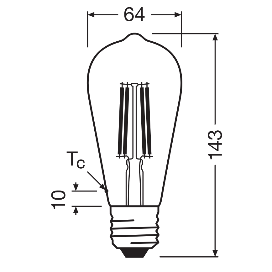 LED-lamp CLASSIC FILAMENT E27/6,5W/230V 4000K - Osram