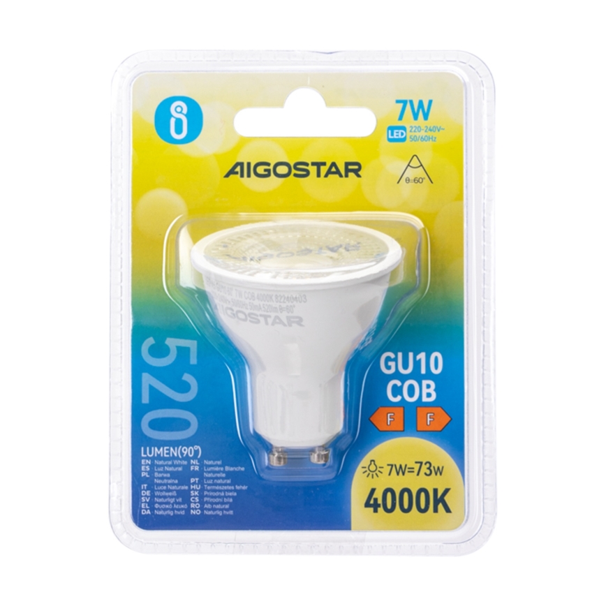 LED-lamp COB GU10/7W/230V 4000K - Aigostar