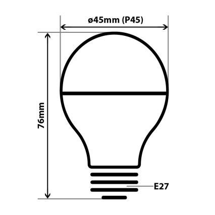 LED Lamp DECOR MIRROR P45 E27/5W/230V zilver