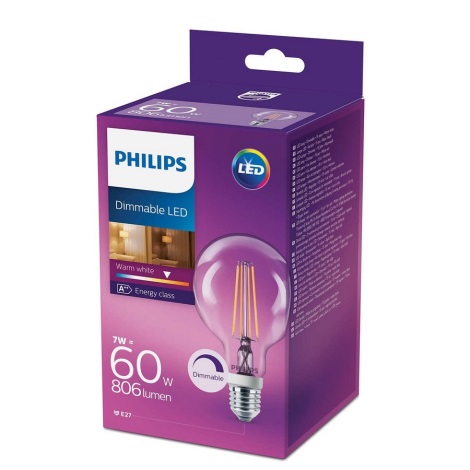 LED Lamp dimbaar Philips E27/7W/230V 2700K