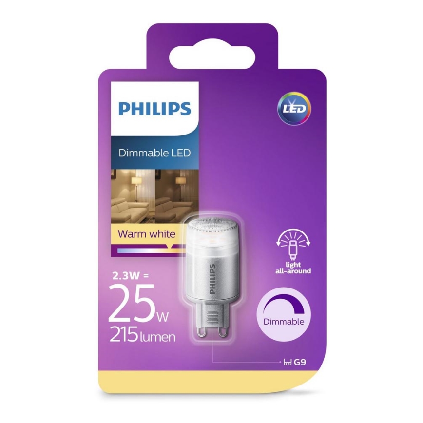 LED Lamp dimbaar Philips G9/2,3W/230V 2700K