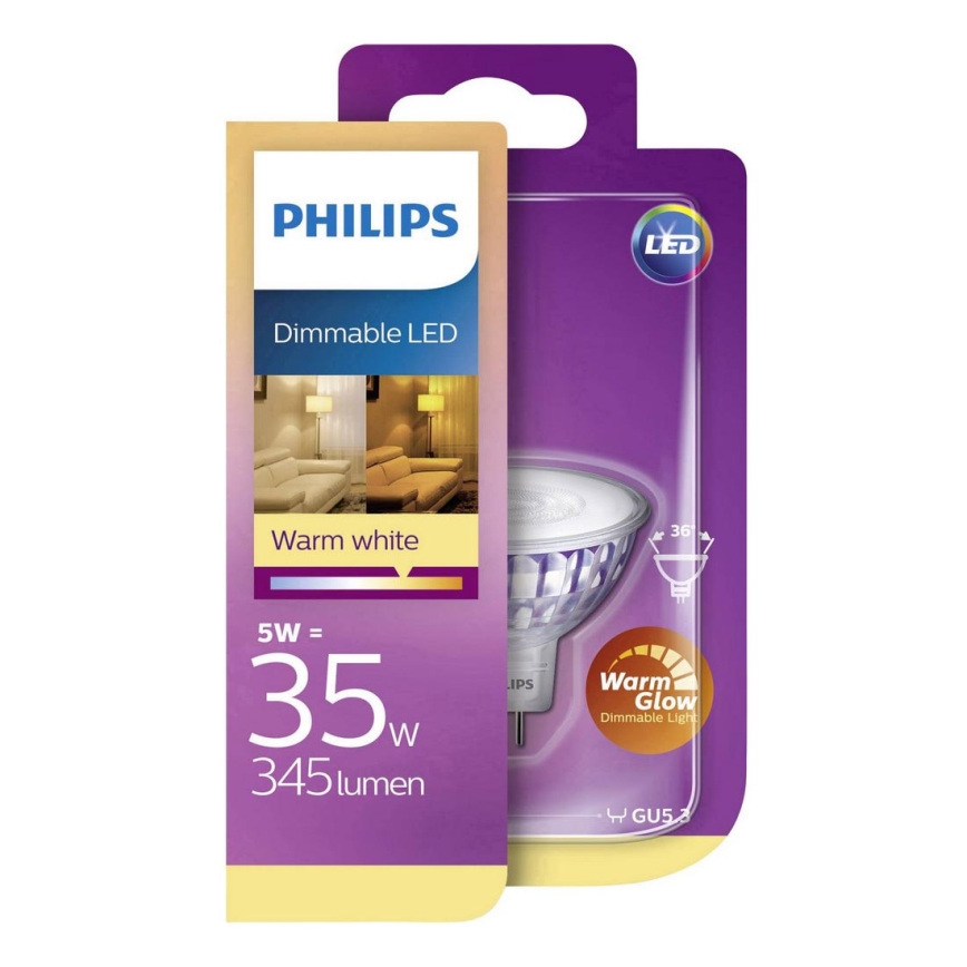 LED Lamp dimbaar Philips GU5,3/5W/12V 2200-2700K